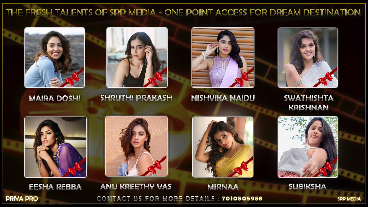 spp_media's tweet photo. Here are some of our prominent artists list in #SPPmedia ! Kindly contact us for any queries regarding them ! 

#SPPMedia #PriyaPRO
@PRO_Priya https://t.co/b3Me0L1zYz