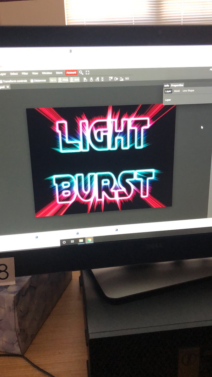 Coach_Polites's tweet image. Using Photopea to create Light Bursts in Tech Apps. Some of 2nd periods finished projects #TechApps @HudsonBendMS