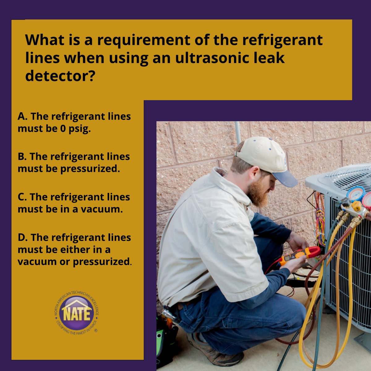 It's trivia time! Do you know the answer to this week's question?
Don't forget that you can find NATE study guides at store.natex.org and online training courses through your myNATE account.