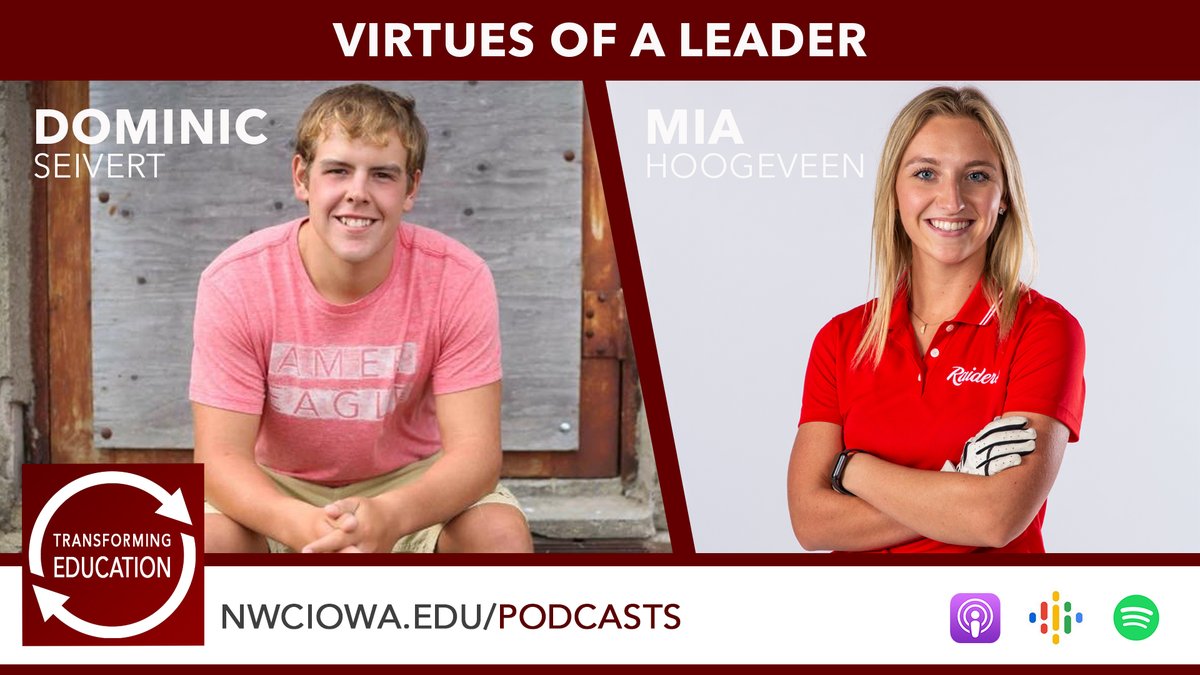 NWCOnline's tweet photo. 🎙 Announcing the Young Leaders Series! @nwciowa students Mia Hoogeveen &amp; Dominic Seivert kick off the series reviewing @AndyStanley's "Virtues of a Leader" episode with @Habitat_org's Jonathon Reckford.

🔗 to listen: https://t.co/EgHsUIbyyx
@dom_seivert @MiaHoogeveen https://t.co/F2gpclXVEP