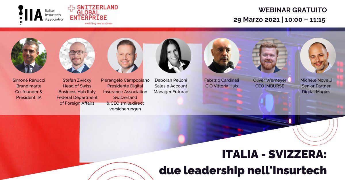 consolesvizzIT's tweet photo. ITALIA- SVIZZERA: due leadership nell'Insurtech. Per scoprirne di più non perdete il #webinar gratuito del 29/03 alle ore 10.00 promosso da #SwissBusinessHub e #ItalianInsurtechAssociation 

Iscrizioni 👉 https://t.co/d71z2TO4kc https://t.co/Q7VBP3xzPB