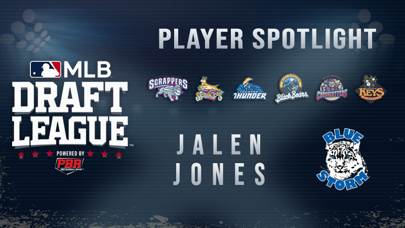 mlbdraftleague's tweet photo. 𝘿𝙧𝙖𝙛𝙩 𝙇𝙚𝙖𝙜𝙪𝙚 𝙎𝙥𝙤𝙩𝙡𝙞𝙜𝙝𝙩: 𝙅𝙖𝙡𝙚𝙣 𝙅𝙤𝙣𝙚𝙨

𝗣𝗼𝘀𝗶𝘁𝗶𝗼𝗻: SS/CF
𝗦𝗰𝗵𝗼𝗼𝗹: @BlueStormBSB

🗒 With a strong spring in JuCo and a summer in the Draft League, look for Jones to vault up draft lists.

🔗 https://t.co/ITZv9gSd9U | #MLBDraftLeague https://t.co/0ojw7CipDx