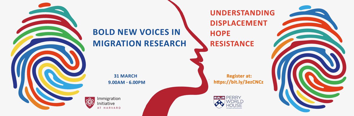 Join 500+ scholars and change makers from around the world March 31 for our global conference, Bold New Voices. Program and registration available at: immigrationinitiative.harvard.edu/event/bold-new… #boldnewvoices #migrationstudies #migrationresearch #migpol #immigration #displacement #AcademicTwitter