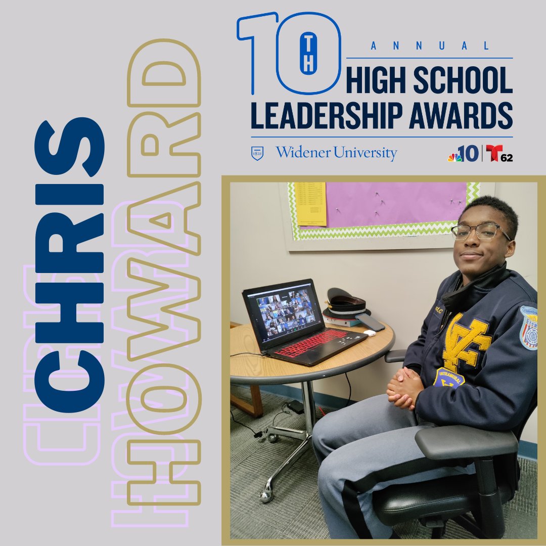 Congratulations to Cadet Chris Howard '22 on being awarded a Widener University High School Leadership Award and a $20,000 scholarship to attend Widener! #WidenerLeadership