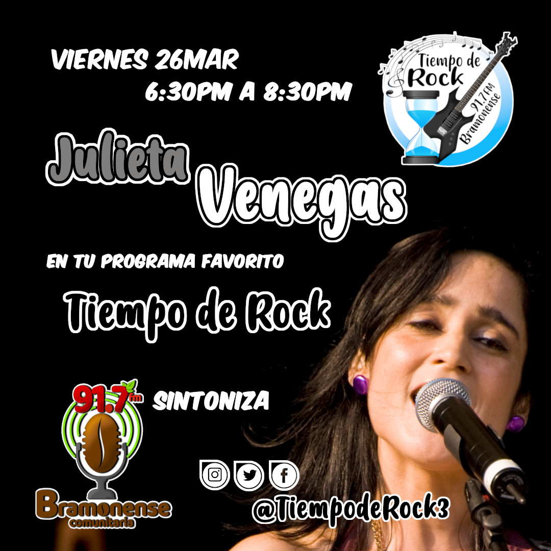bramonense91's tweet photo. #TiempodeRock #Bramonense te invita a participar y ser ganador de una recarga de 1.000.000 en tu programa favorito, sintoniza hoy la 91.7 fm y disfruta de nuestra invitada Julieta Venegas, ven comparte, disfruta y ganate tu recarga cortesia de agente Movilnet, Ramirez Maldonado https://t.co/BTYRKbo20H
