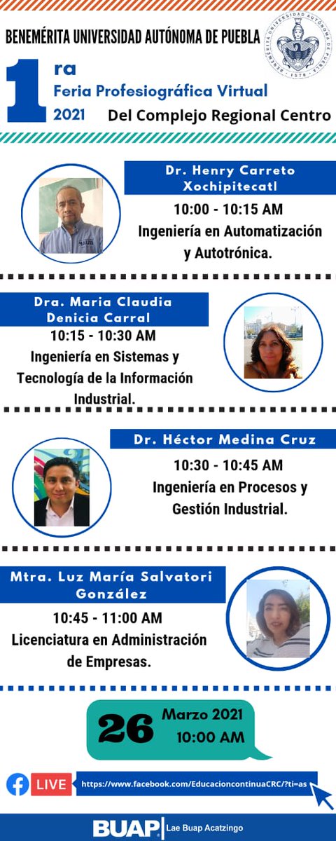 UniversIAA's tweet photo. Les interesa saber mas ? Vean lo que esta organizando la BUAP de manera gratuita!! Vayan hoy a las 10 horas del dia a la pagina de Facebook indicada y prepárense para una experiencia única!! https://t.co/qlos8bXGks