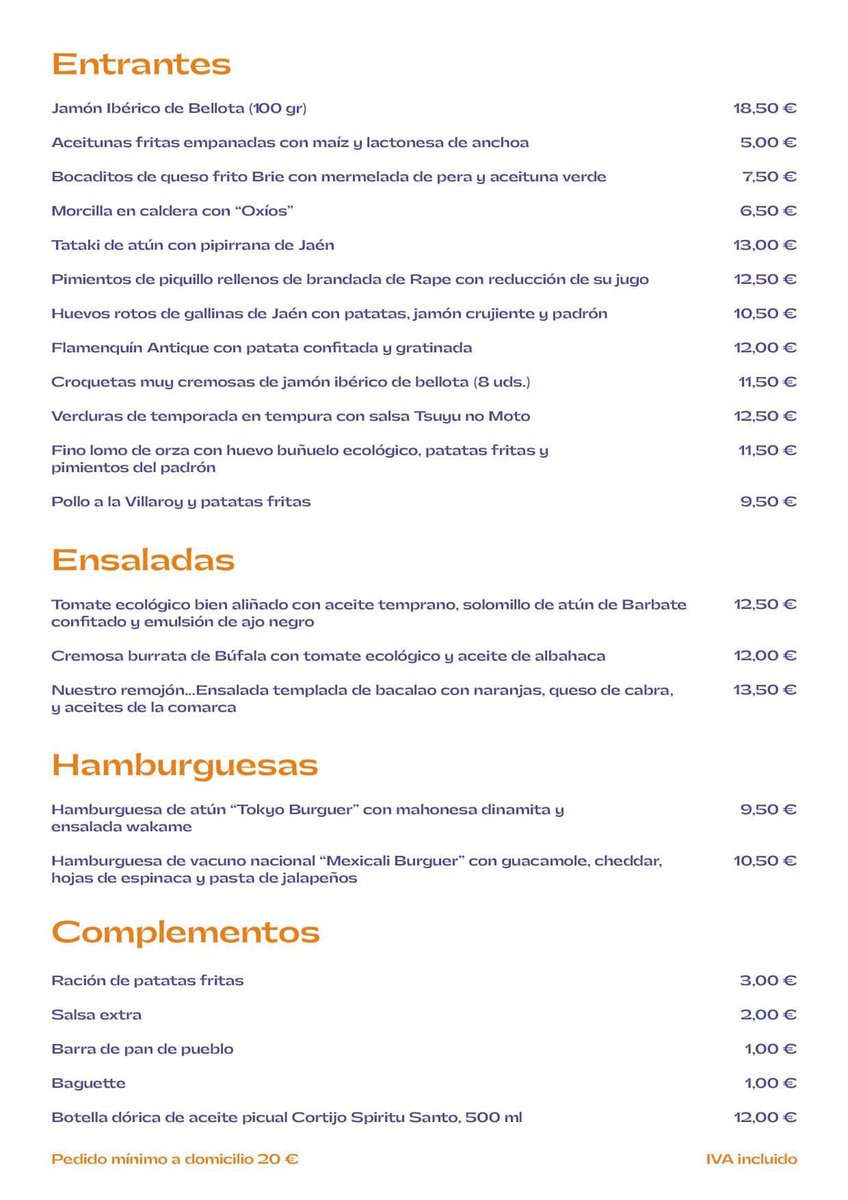 antiqueubeda's tweet photo. 🧡¡Más de #Úbeda que un #OXÍO!

📣¡Ya tenemos disponible nuestro servicio #oxíodelivery para que podáis disfrutar en casa de nuestra cocina..., ¡¡realiza tu pedido y te lo llevamos. 
 teléfono de pedidos 953757618!

#deliveryúbeda #takeawayúbeda #comidaencasa #antique #Úbeda https://t.co/wdjehLPh8o