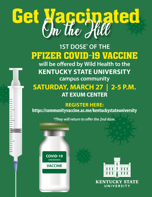 Get vaccinated BREDS! Register now for the Pfizer Covid vaccine clinic March 27 from 2-5 pm at Exum. Staff and students 18 and over are eligible for the vaccine but they must register as only 100 slots are available!