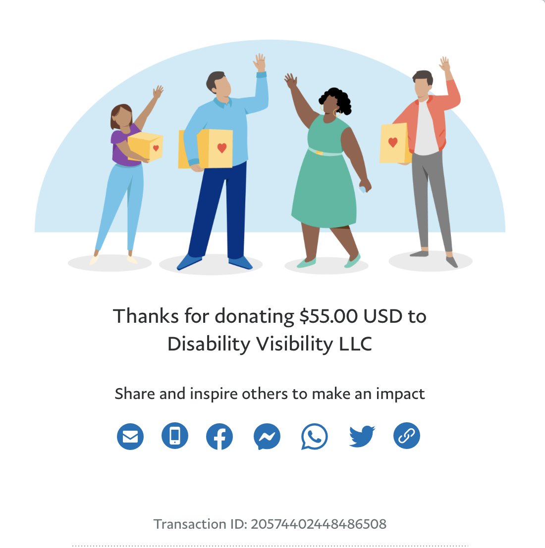 disability_acts's tweet photo. An update: We have donated the $55 in support that we received while we were open to Disability Visibility LLC @DisVisibility. 

It's an incredible organization, run by the incredible @SFdirewolf. We love Alice. 

ping @kelly_j_baker @krgpryal https://t.co/AEDccsv15m