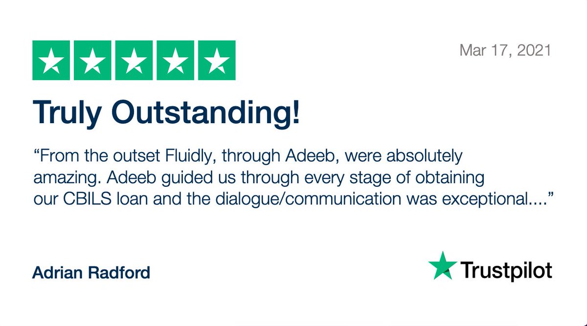 Fluidly by OakNorth (@fluidlypartners) on Twitter photo 🌟🌟🌟🌟🌟
We love happy customers ❤️️
Providing the best possible experience for our customers is a key priority of ours so it means a lot to get such great reviews like this via <a href="/Trustpilot/">Trustpilot</a> 🤝 🌟🌟🌟🌟🌟
We love happy customers ❤️️
Providing the best possible experience for our customers is a key priority of ours so it means a lot to get such great reviews like this via <a href="/Trustpilot/">Trustpilot</a> 🤝