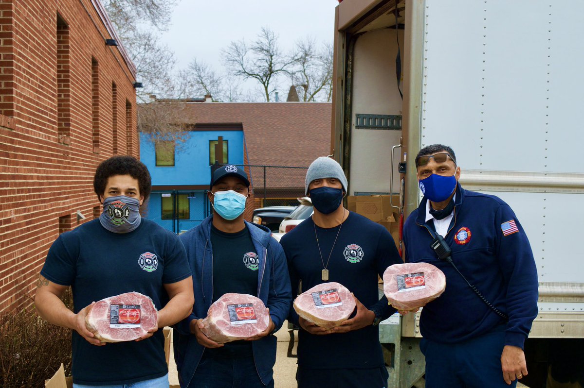 Yesterday afternoon the Sable Flames along with MFD Ladder 6, <a href="/madison/">Madison</a>.firefighters, and the @bgcdc handed out meals and hams to those of need. #SteppingUp #BlackExcellence #DoingBetter