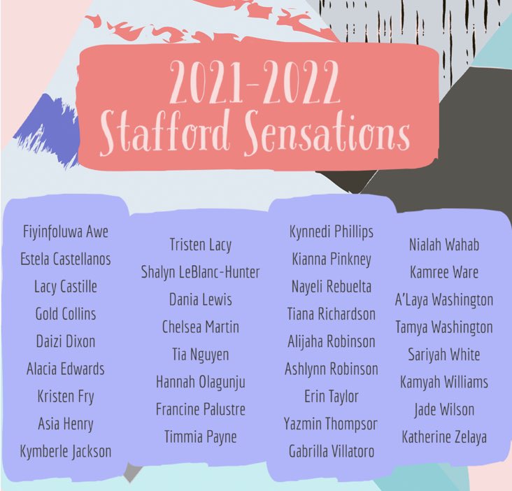 Congratulations to the new 2021-2022 Stafford Sensations Dance Team! <a href="/SMSDHigh/">Stafford High School</a> <a href="/StaffordMSD/">Stafford MSD</a> <a href="/Dr_Bostic/">Robert Bostic Ed.D</a> <a href="/TheRoot__/">Raymond Root</a> <a href="/SMSD_Sensations/">Stafford Sensations</a>