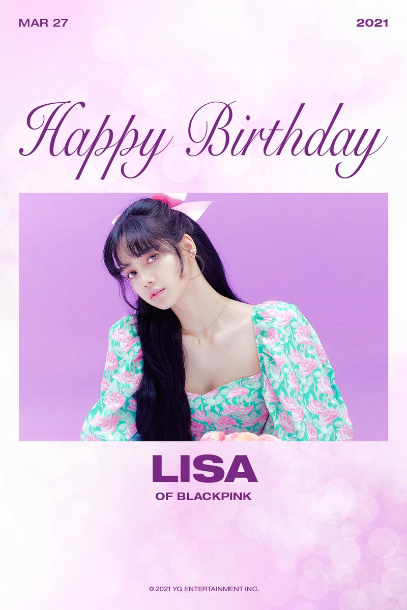ygofficalblink's tweet photo. HAPPY BIRTHDAY LISA 🎉
✅ 2021.03.27

#BLACKPINK #블랙핑크 #LISA #리사 #HAPPYBIRTHDAY #20210327 #YG https://t.co/tmTtFrb09g