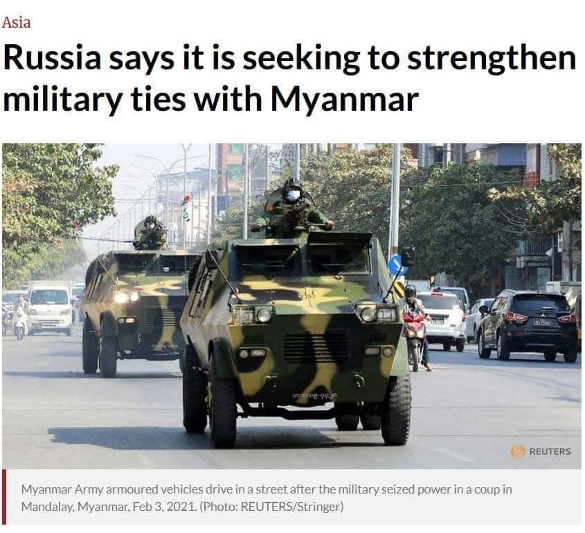Russia is helping the Military Junta aka the mass murderer. They are planning to sell weapons and other military supplies to the murderer. What an inhumane and greedy act. 
INTERNET DARK ERA 
#WhatsHappeningInMyanmar 
#Mar26Coup