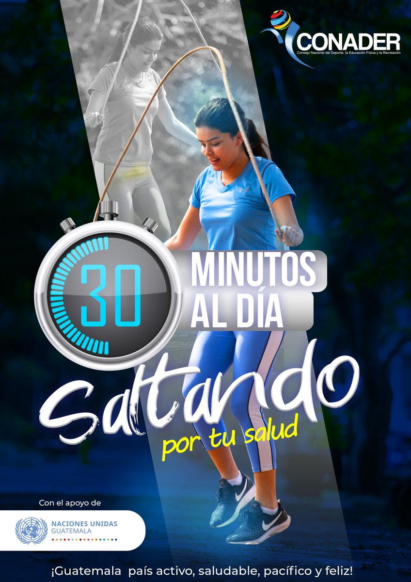 CDAG_Guatemala's tweet photo. ¡Muévete 🏃♀️🚴♂️ diariamente para mantenerte saludable😊!
#MuevetePorTuSalud - #CONADER - #PaísActivoSaludable - @ConaderGua https://t.co/97NbVCs1ke