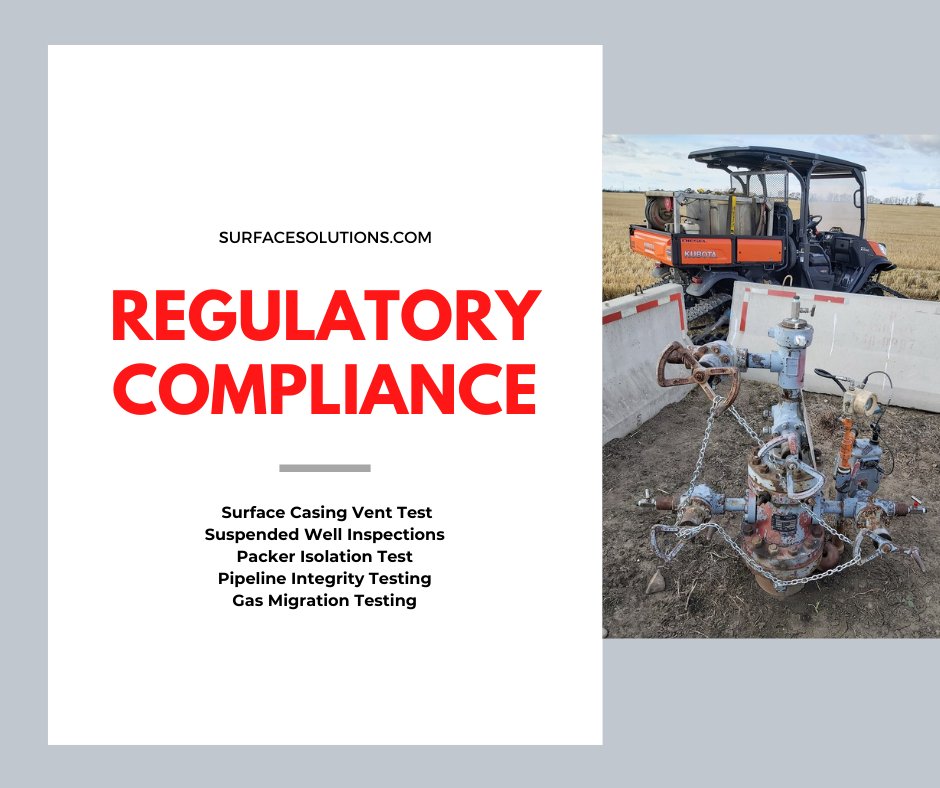 ssioptimization's tweet photo. With over 20 years experience, Surface Solutions has worked to become the most knowledgeable Regulatory Compliance experts across British Columbia, Alberta, and Saskatchewan.
#SurfaceSolutions #OilandGas #Optimization #Completions #RegulatoryCompliance #EmissionTesting #Energy https://t.co/jHWshdzrR3