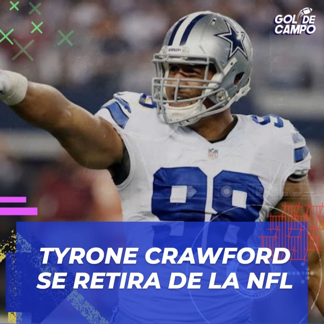 Goldecampo's tweet photo. ¡Tyrone Crawford se retira! 😱 Así lo anunció el Coach Mike McCarthy en su conferencia de prensa. Se va uno de los mejores DE que ha pasado por el equipo. Ya estamos escuchando caer lágrimas de @elchichotorres 😭
#DallasCowboys #NFLespañol #SomosCowboys #NFLlatino #GolDeCampo https://t.co/QKXL87r4Pf