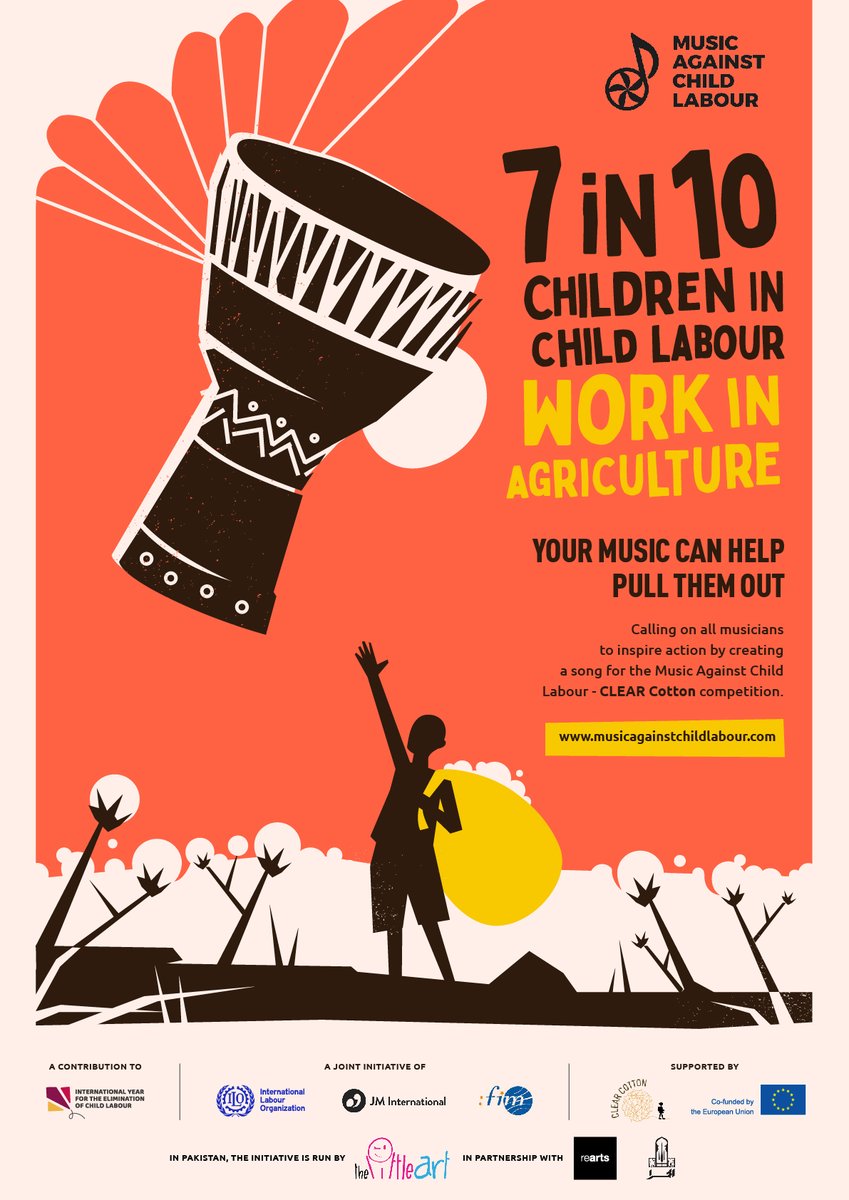 tlaorg's tweet image. The Music Against Child Labour Competition, calling on the world’s musicians to create songs that inspire action!

Details;
thelittleart.org/happenings/mus…

@jminetwork
@ilo
@LACOfficialPK @reartspk #ChildRights  #Pakistan