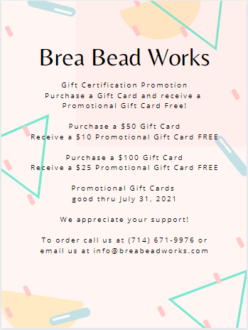 breabeadworks's tweet photo. Gift Card Promotion at Brea Bead Works #brea #fullerton #beads #beadsforsale #gemstones #orangecountycalifornia #orangecounty #anaheim #beadstores #beadshops #beading # beadstores #oc #fullerton #breacalifornia #anaheim #breamall #crafts https://t.co/Zfifny9Lpm https://t.co/imTBw7hl8O