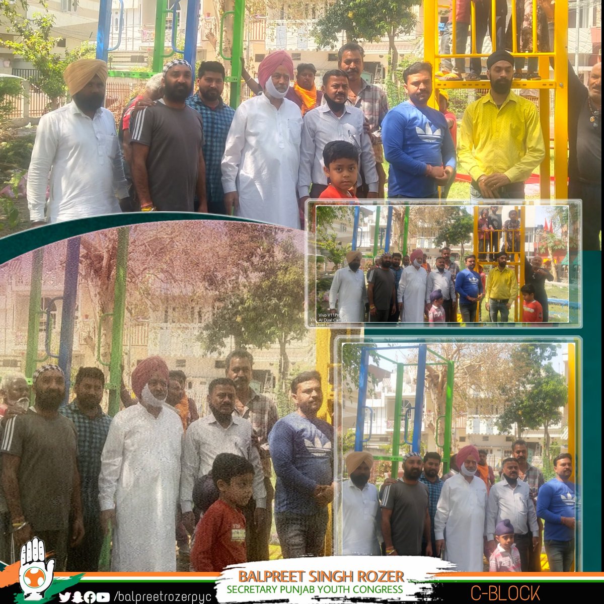 rozerpyc's tweet photo. ਨਗਰ ਸੁਧਾਰ ਟ੍ਰਸ੍ਟ ਦੇ ਚੇਅਰਮੈਨ ਦਿਨੇਸ਼ ਬੱਸੀ ਜੀ ਦੇ ਸਹਿਯੋਗ ਨਾਲ  ਪਲੈ-ਸਟੇਸ਼ਨ ਲਗਵਾਣ ਦੇ ਕੰਮ ਨੂੰ ਜਾਰੀ ਰ��ਖਦਿਆਂ ਇਲਾਕਾ ਸੀ.ਬਲਾਕ ਗੋਲਡਨ ਐਵਨਿਊ (ਵਾਰਡ ਨ.30) ਦੀ ਪਾਰਕ ਵਿਖੇ ਪਲੈ- ਸਟੇਸ਼ਨ ਕਾਉੰਸਲਰ ਅਜੀਤ ਸਿੰਘ ਭਾਟੀਆ ਜੀ ਨੂੰ ਨਾਲ ਲੈ ਕੇ ਲਗਵਾਇਆ ਗਯਾ।
#Dinesh_Bassi_Ji
#Balpreet_Rozer
#Secretary_Punjab_Youth_Congress https://t.co/J2k4eeEb6V