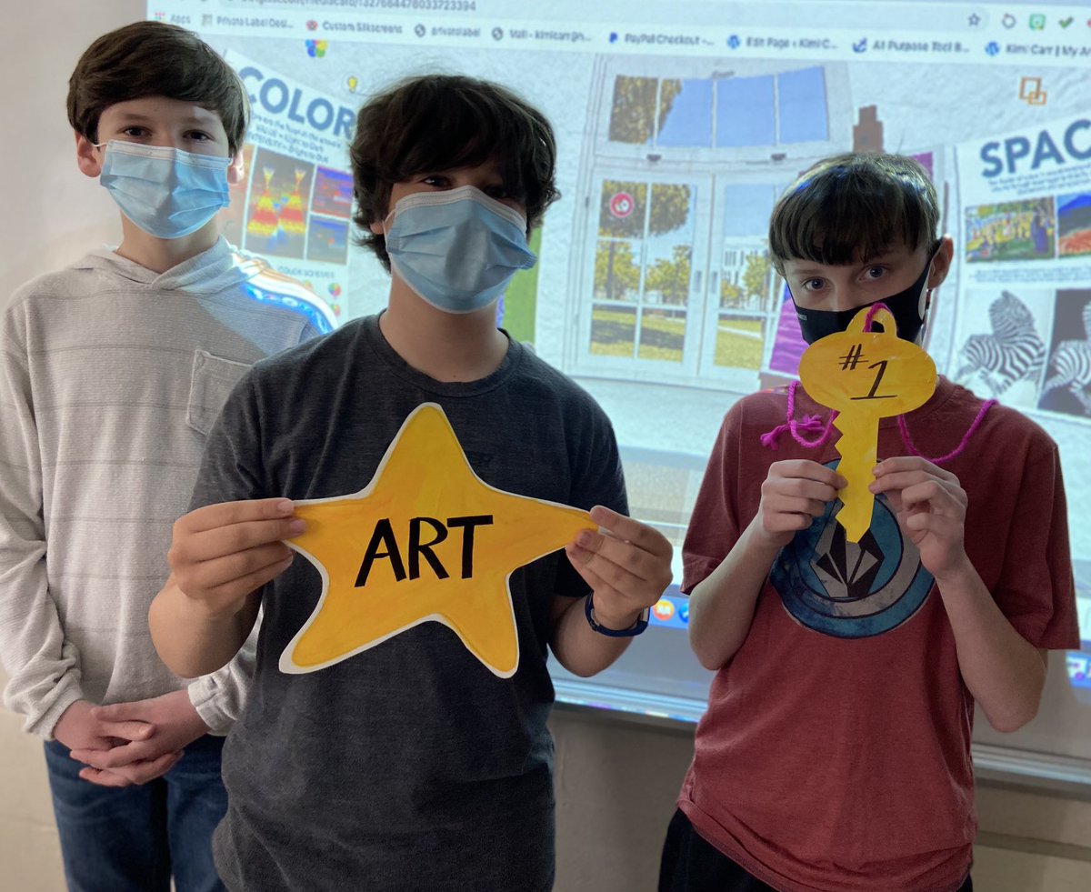 kimicarr's tweet photo. Big shout out for “TEAM BLAKE” &amp; congrats to all our finalist 🤩 for completing our virtual #EscapeRoom ⁦@AntrimSchool⁩, where knowing #thebuildingblocks of #Art is #key🔑 ⁦@MilesMichelle5⁩ ⁦@StecchiniM⁩ ⁦@ptbeachsuper⁩ #smART kids #brakingthebox https://t.co/7jALAR3374