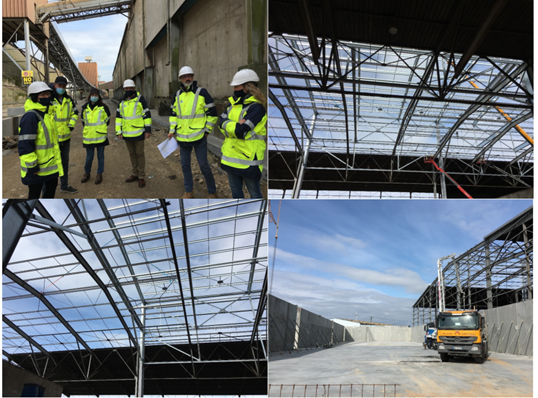 AgMarLorient's tweet photo. Visite guidée pour les salariés @AgMarLorient au #portdecommerce de #Lorient : l'agrandissement de 3500 m2 de l'entrepôt Unistock et la modification du convoyeur vont permettre le #stockage d’environ 60 000 tonnes de marchandise. Objectif : mise en production début juillet 2021. https://t.co/LaQyCkjPZO