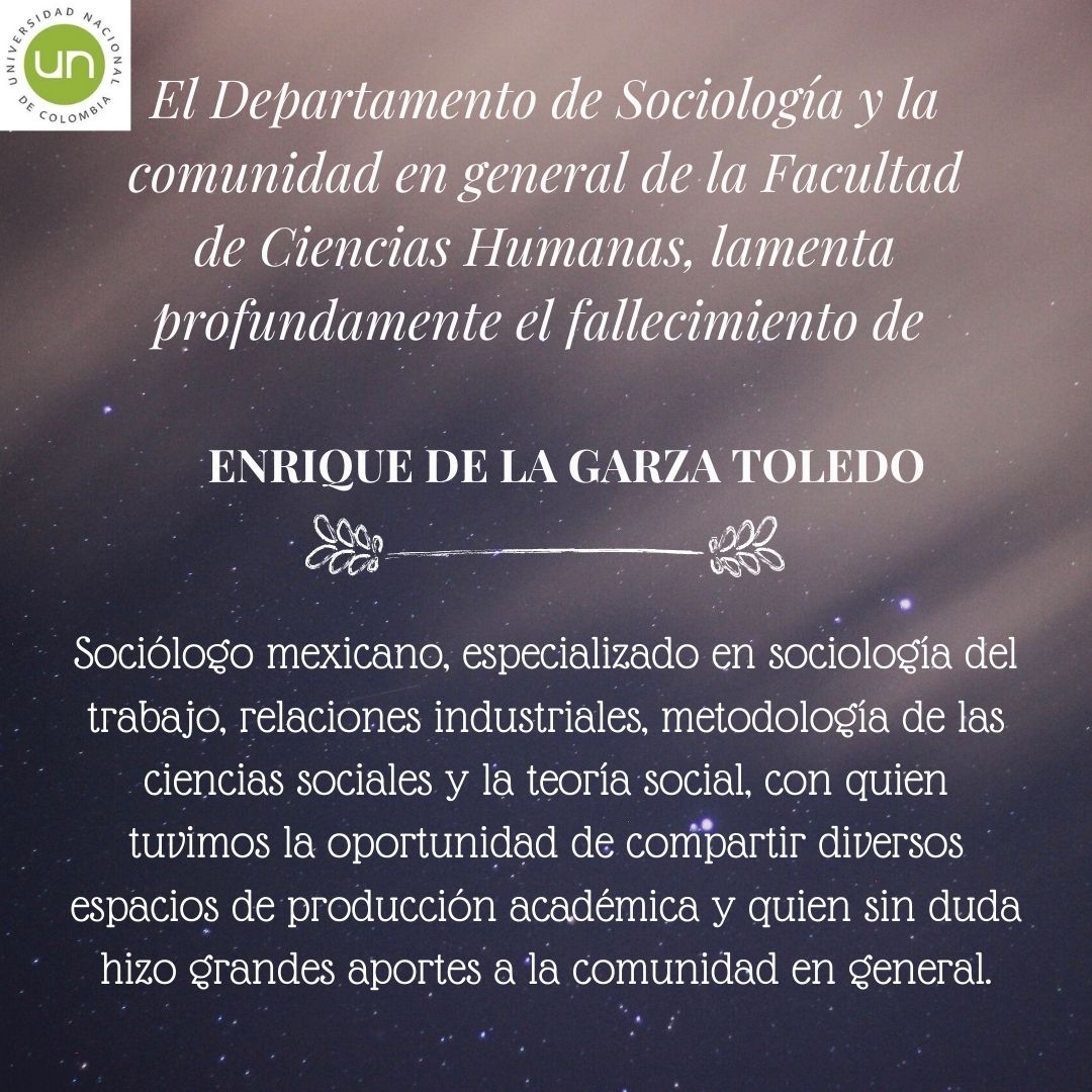Sociología - Universidad Nacional de Colombia (@sociologiaunal) on Twitter photo 