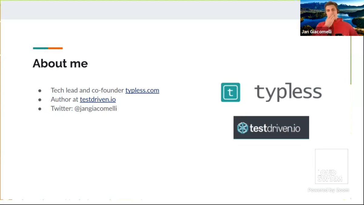pauloxnet's tweet image. I&apos;m watching, deferred thanks to @LoudSwarm, Jan Giacomelli @jangiacomelli ( Tech lead &amp;amp; co-founder at @typlessAPI and @testdrivenio author ) speaking at Python Web Conference 2021 #PWC2021 about &quot;Complete Python Toolbox For Modern Developers&quot; 

#development 🐍

CC @pythonwebconf