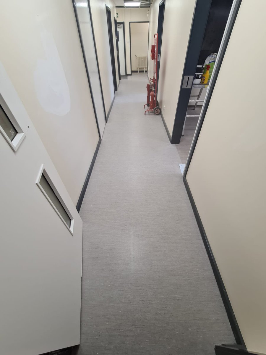 More Healthcare work coming to and end installing <a href="/tarkett/">John Rush</a> <a href="/AdamDimmock/">Adam Dimmock</a>  products with <a href="/FBall/">FBALL</a> adhesives.  Thanks to everyone involved we couldn’t do it without you.