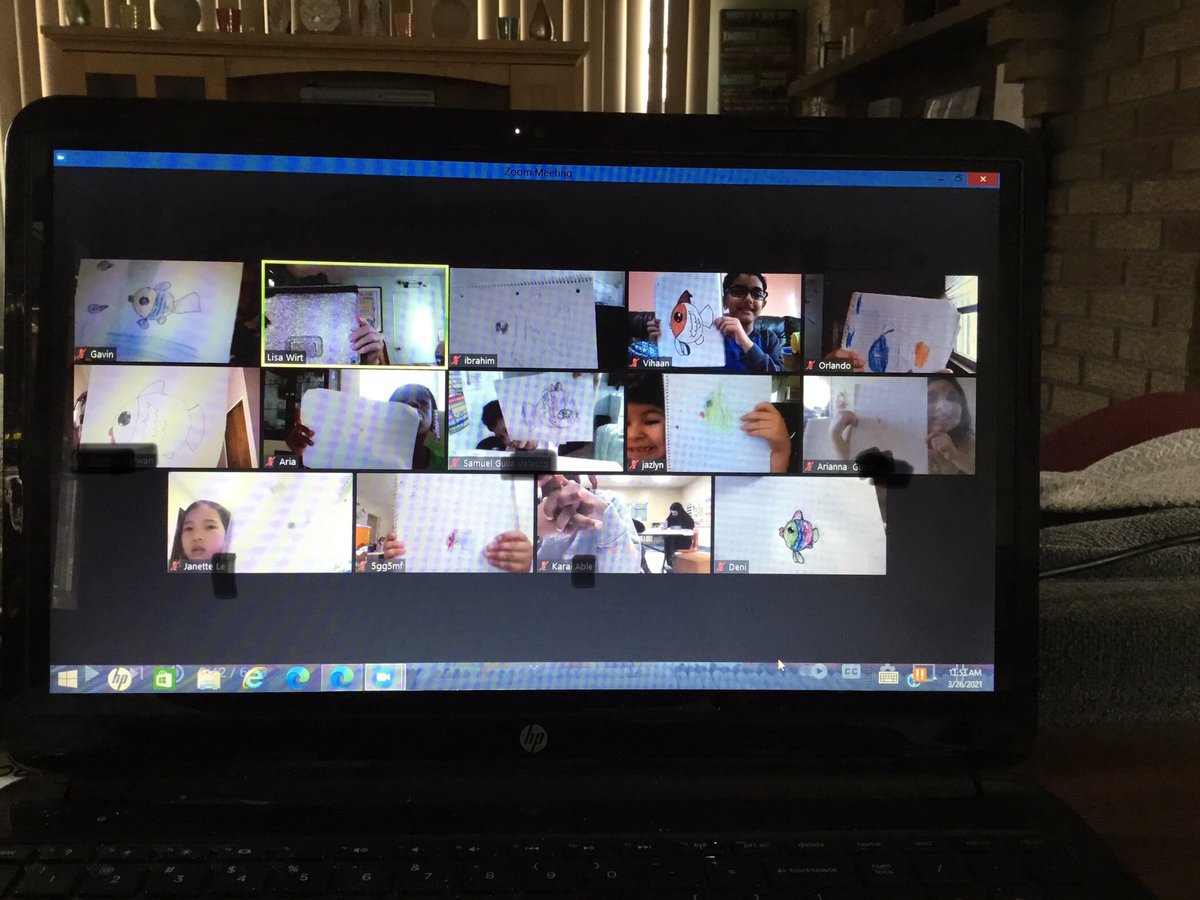 After our virtual field trip to Georgia Aquarium, we had fun drawing a cartoon fish. #FunFriday #ArtHub <a href="/25Lafayette/">Lafayette Estates School #25</a>