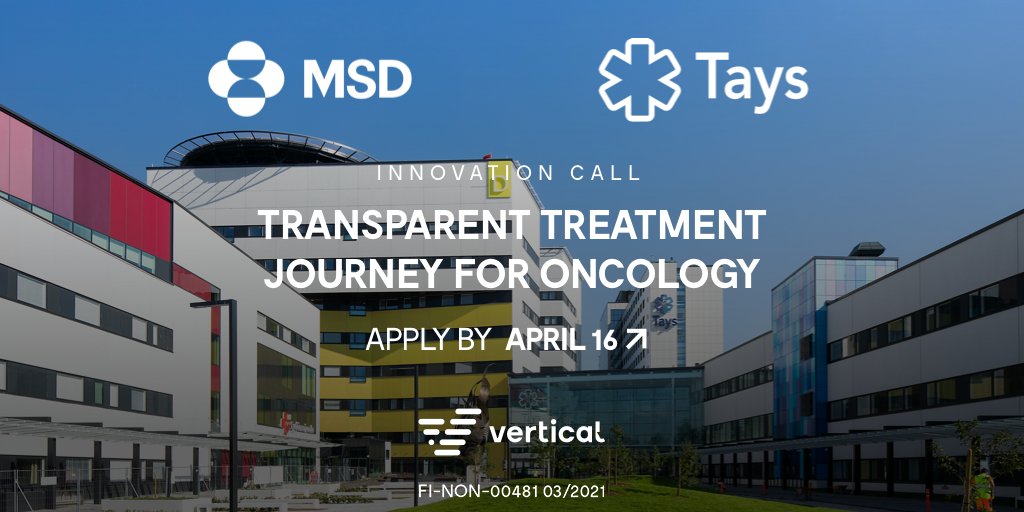 MSD-Tays Innovation Challenge in #Oncology is now open! 

We are looking for solutions to improve the patient journey and make the data collection throughout the treatment easily available, visible, and understandable by all the clinicians involved.

vertical.vc/msd-tays-innov…