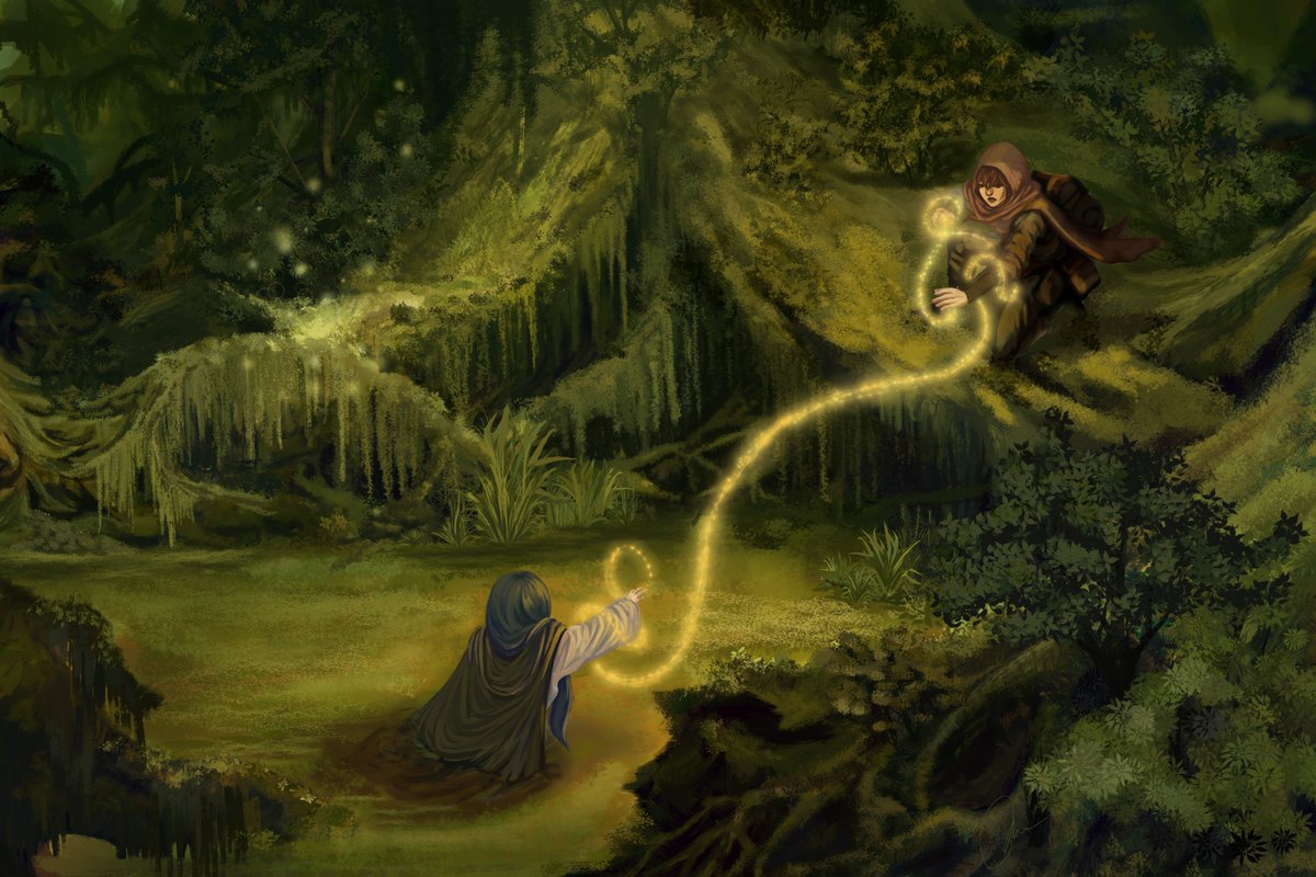 NextLevelDD1's tweet photo. Artist Tina Nguyen.  Swamp environments can be intriguing, but #dnd5e doesn't give a #dungeonmaster much to work with.  Other than the obvious #quicksand , what are your favorite swamp hazards?

#dungeonsanddragons #dnd #kickstarter #wildernesssurvivalguide #wildernessencounters https://t.co/e1PPSfcBMg