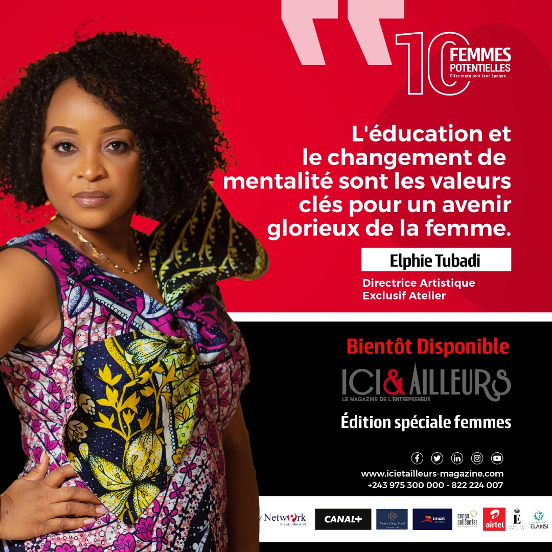 RDCJobDays's tweet photo. Tubadi, Directrice Artistique de Exclusif Atelier, est l'une des 10 femmes potentielles 2021 à retrouver dans le nouveau numéro du Magazine Ici et Ailleurs.
Prenez rendez-vous à la sortie officielle du Magazine pour lire l'intégralité de son parcours
@jeune_afrique 
@mbotecd https://t.co/1O1Bbs65g8