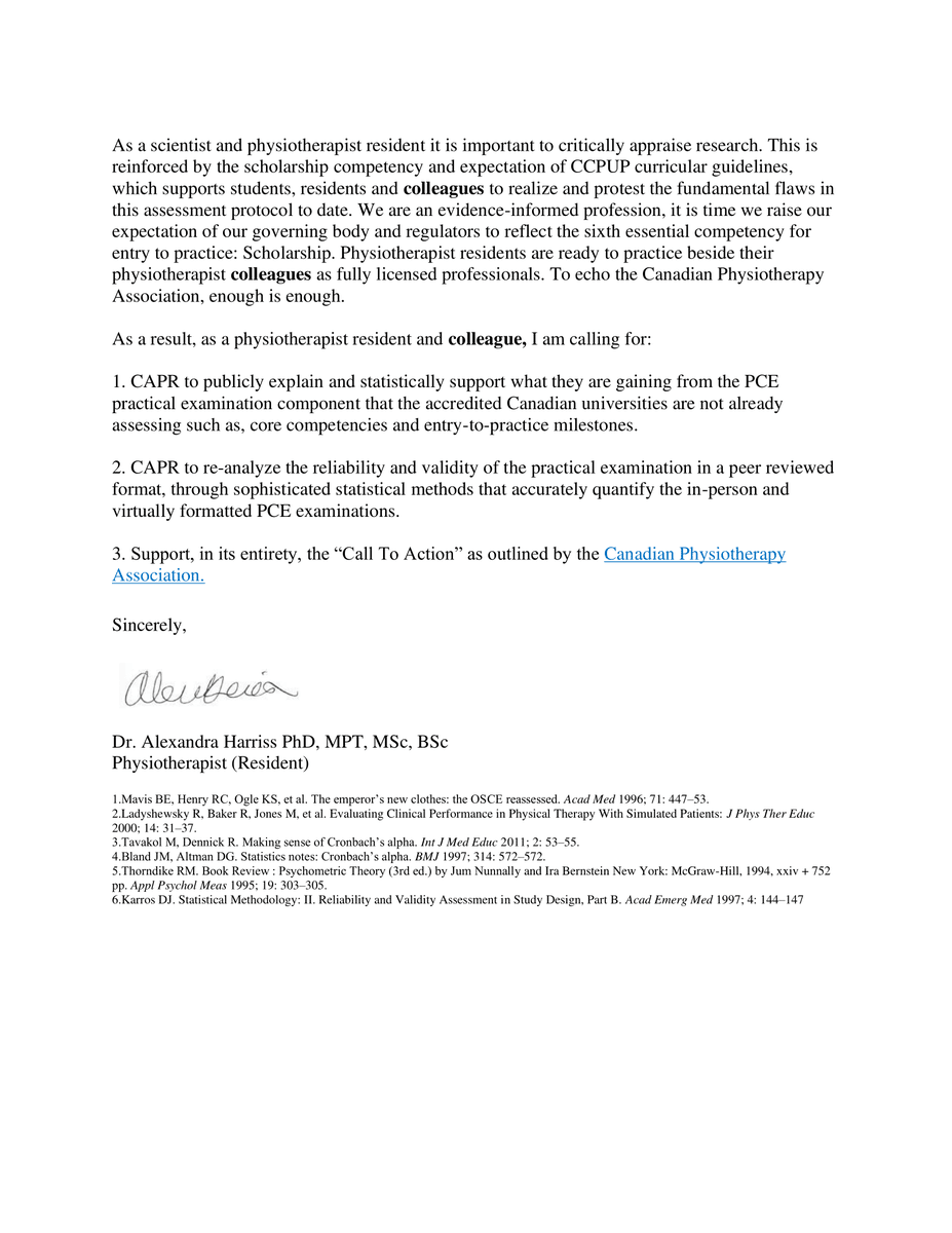 alexharriss13's tweet photo. In light of recent events surrounding physiotherapists in Canada, today I openly share this letter.  Perhaps this supports or conflicts with your current views. Awesome. That is what science is all about, to start a conversation!

https://t.co/D1gyDZFhHg

@PhysioCan https://t.co/fUdGwV4ZMd