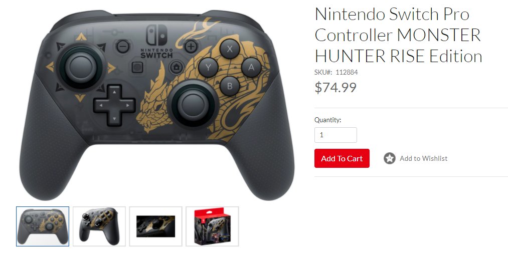 Nintendo Switch Pro Controller Monster Hunter Rise Edition