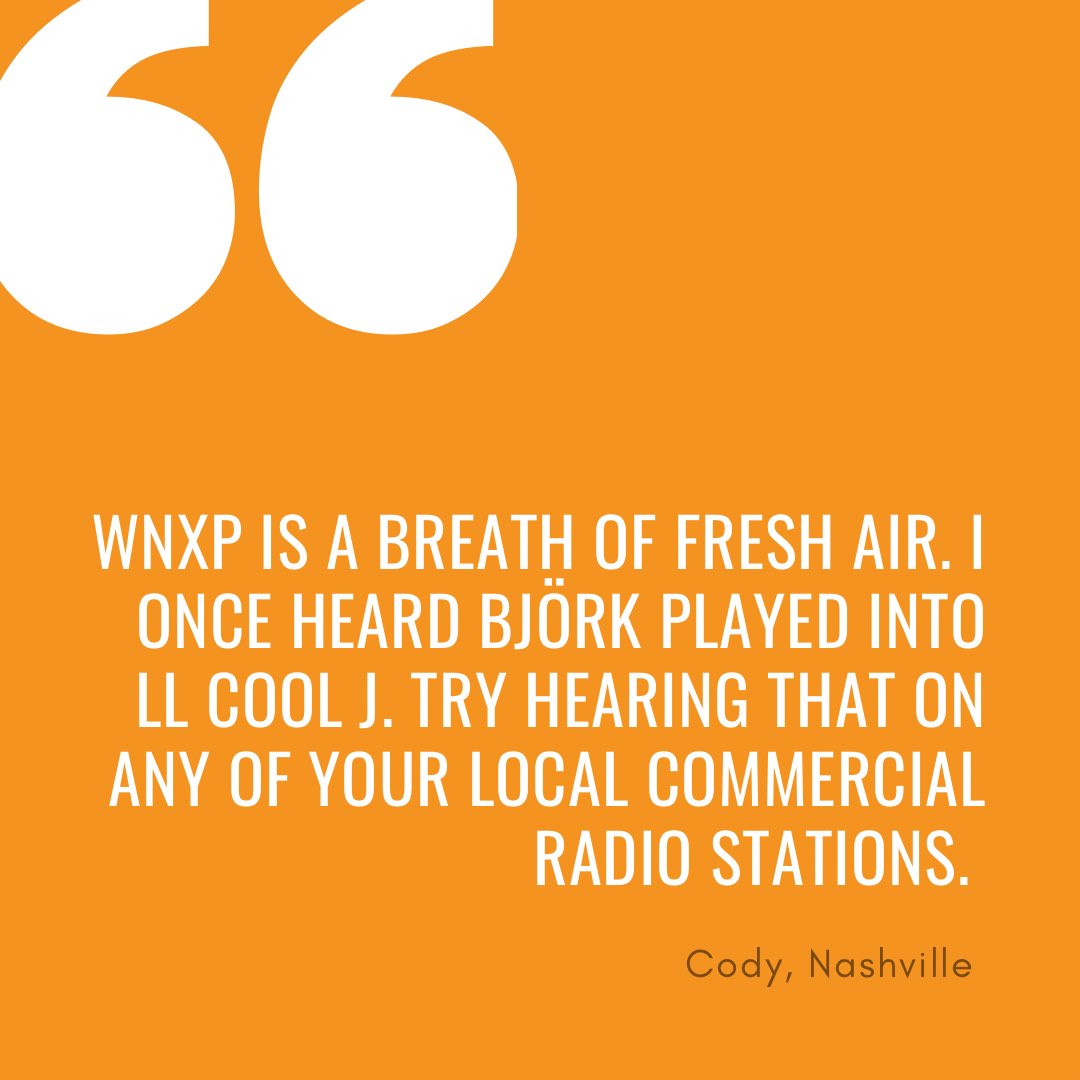 WNXPnashville's tweet photo. Our Spring Fund Drive is in full swing! Thanks for all of your support thus far. Here’s just a few quotes from our Founding Members on why they chose to #SupportWNXP. Join them in becoming a part of Nashville’s Music Experience! 👉 https://t.co/upH1nTFoX0 https://t.co/v9Mn9ruwxj