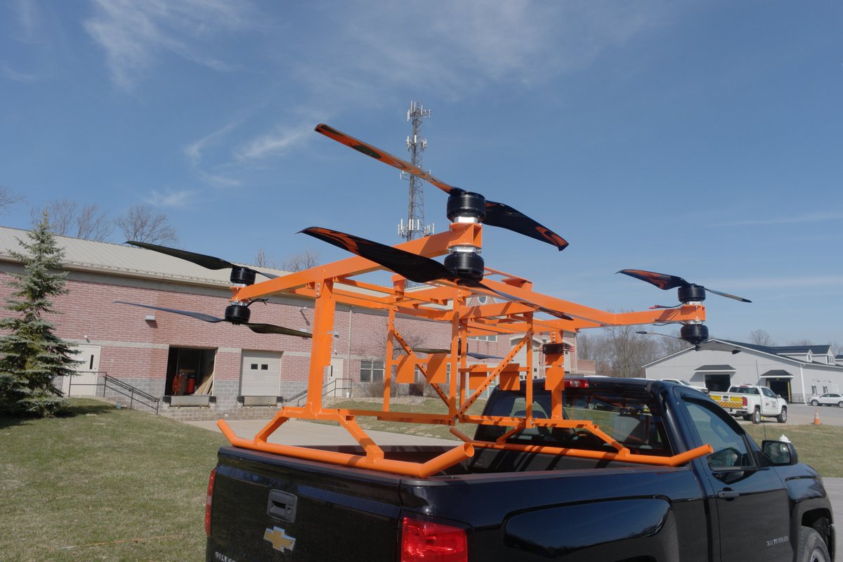We continue to make progress on our Heavy Lift eVTOL – the body has been assembled and painted and we’ve installed the motors and propellers. This aircraft will lift a 150-pound payload for up to 30 minutes. See the full release on our website. bit.ly/3fiUE0X
