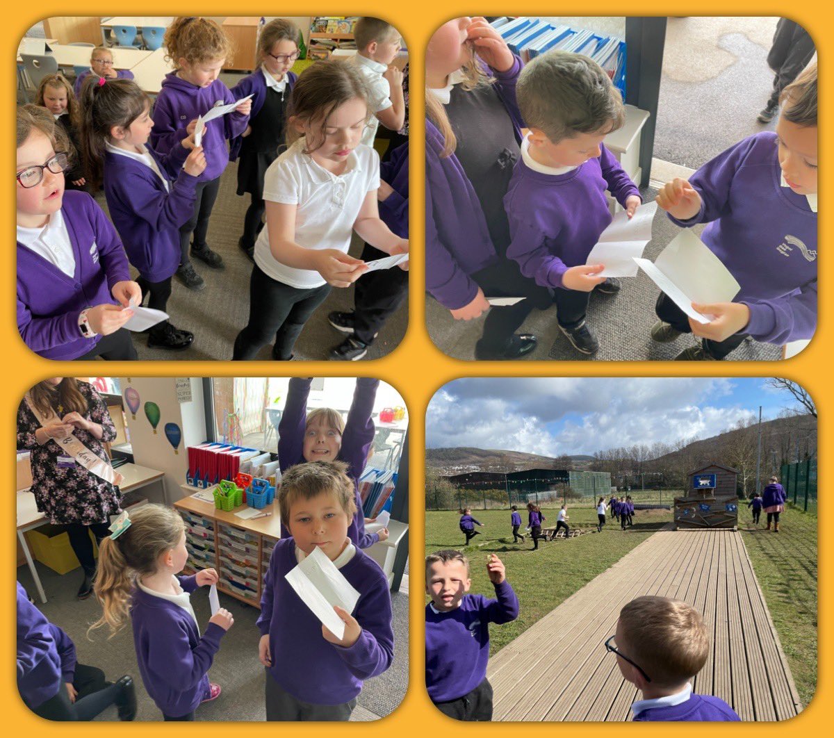 YBB_Y1's tweet photo. Today our Easter chick π£ hunt clues were written by ourselves. We chose a friend to write a clue for and carefully hid the chick for them to find π #Easterhunt #writingclues #Easterfun https://t.co/cpo2LalIZF