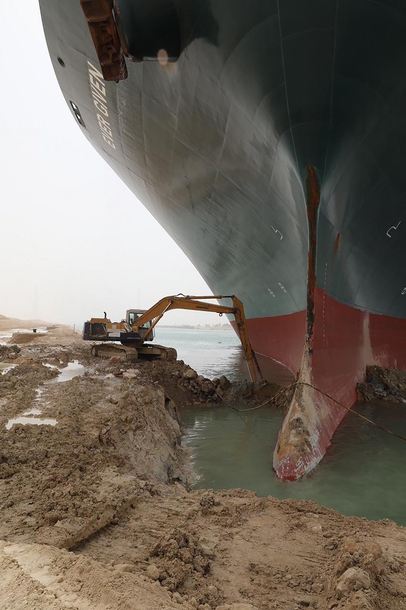 We wish this were a joke, but there is now a ship blocking the #SuezCanal,  likely causing even more delays. We’re still assessing the impact this will have, but it’s just another day where the shipping gods are frowning upon us. Good luck to that small digger.