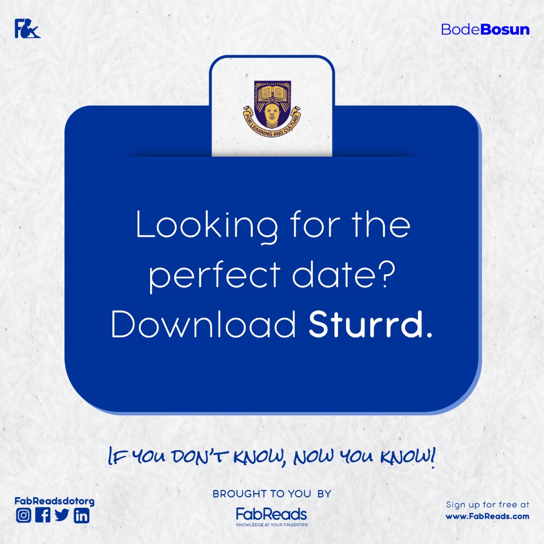 FabReadsdotcom's tweet photo. No be everytime "GOD WHEN", You sef go download STURRD @sturrd_co and Thank us later π
#ifyoudontknownowyouknow #fabreads #oau #students #learnwithfabreads #greatife https://t.co/Ib4eE8poha