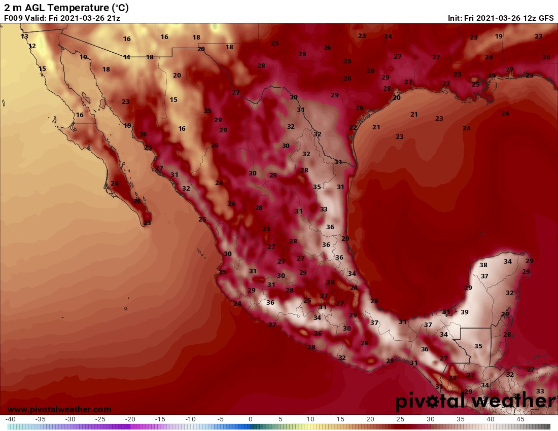 InfoMeteoro's tweet photo. 🥵VIERNES: más calor en #México

Aunque disminuye ligeramente su intensidad, valores de 30-40ºC dominarán en el noreste, occidente, centro, oriente y sureste, especialmente Tamps, Ver, SLP, Gro, Mich, Oax, Tab, Camp, Chis. Yuc.

Hagamos conciencia y cuidemos los bosques🌳 https://t.co/0qWbHozQvQ