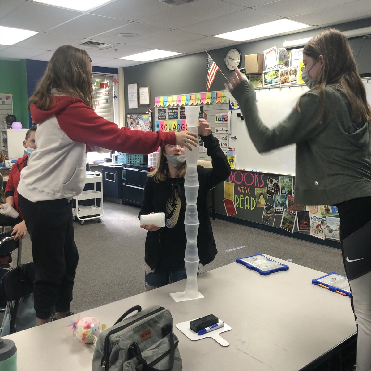 hrjberg's tweet photo. Friday Review Fun!📚🎉⚡️ #towers #review #prep #teamwork #cooperation #dfe #fifthgrade #motivatedtowin https://t.co/Dzt2giLeah