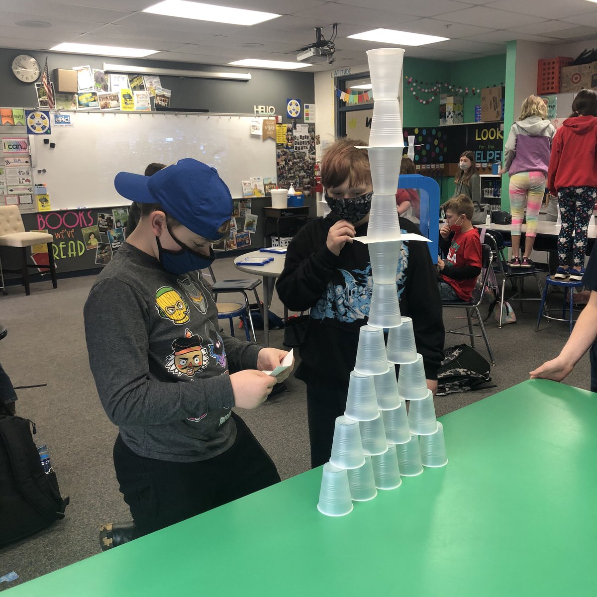 hrjberg's tweet photo. Friday Review Fun!📚🎉⚡️ #towers #review #prep #teamwork #cooperation #dfe #fifthgrade #motivatedtowin https://t.co/Dzt2giLeah