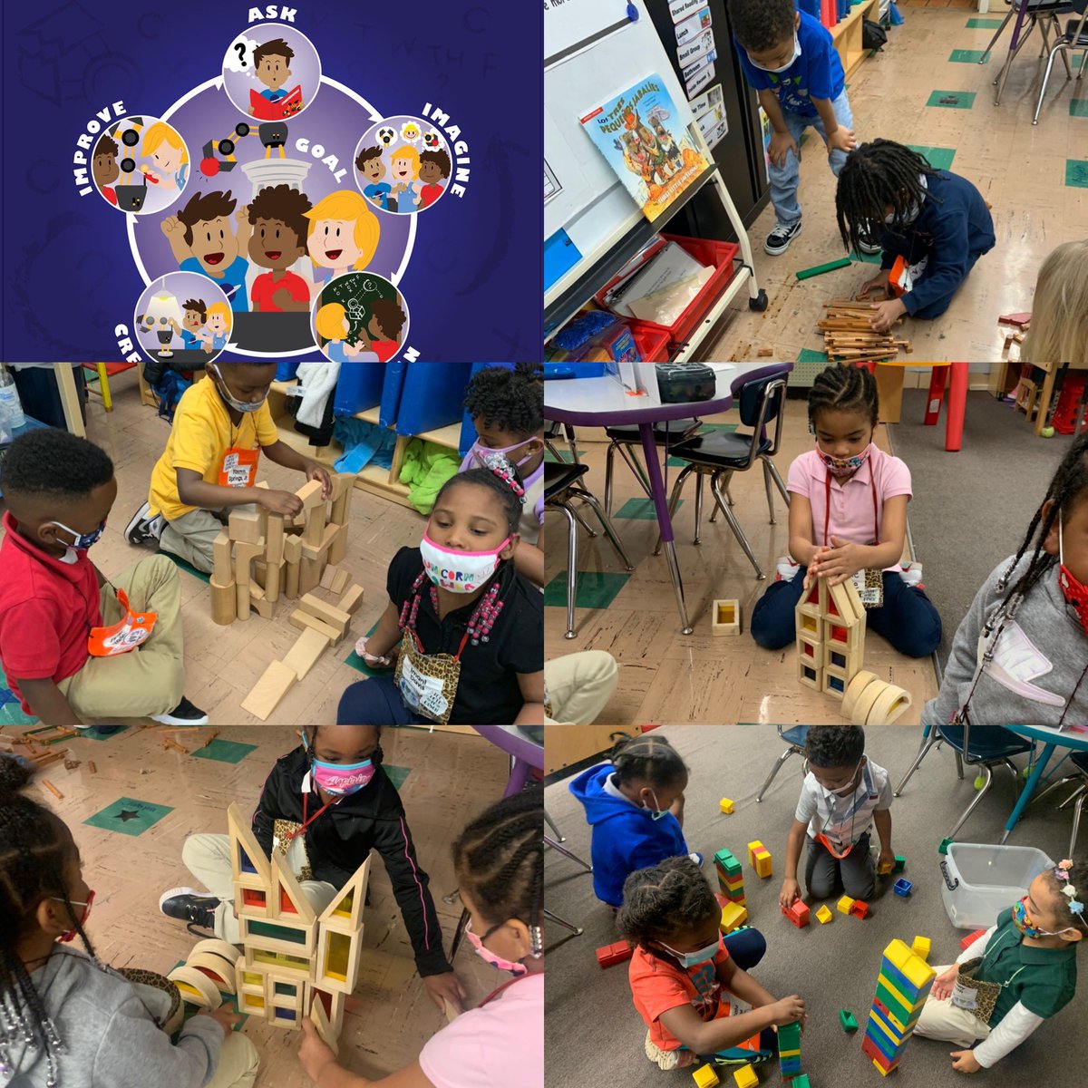 mospillman's tweet photo. Little engineers working through the design process for the first time! #teamwork 💡 🧱🤔🤩 #stem #prekengineers https://t.co/LWR2pTLiOI