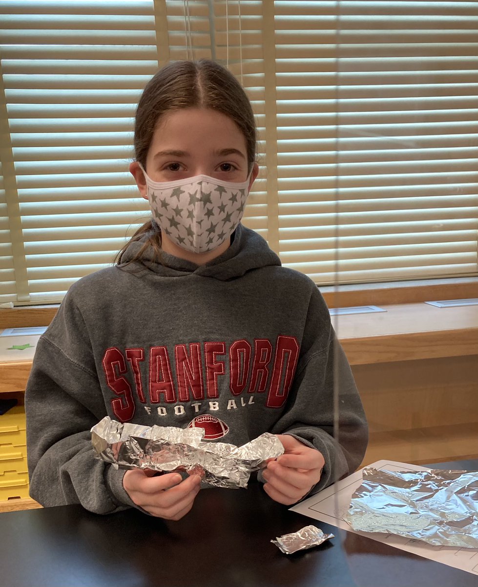LearnWithLerman's tweet photo. It was a STEAM Funday Friday! My Scientists used their creativity to design, create, and model their own tin foil boats! We are ready to watch and see whose boat can float, and hold the most pennies before sinking! Stay Tuned: Density Fish Tank Challenge! 🛶🌊⛵️ #WeArePlainedge https://t.co/rxm7mZ9sgj