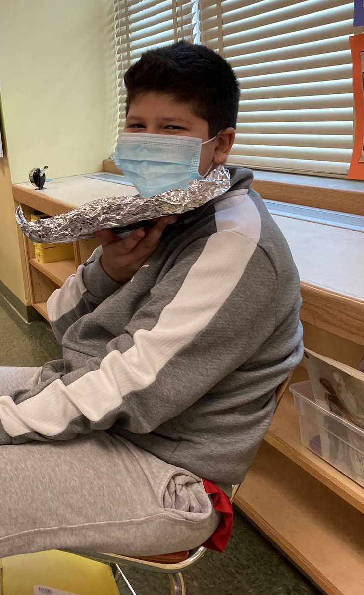 LearnWithLerman's tweet photo. It was a STEAM Funday Friday! My Scientists used their creativity to design, create, and model their own tin foil boats! We are ready to watch and see whose boat can float, and hold the most pennies before sinking! Stay Tuned: Density Fish Tank Challenge! 🛶🌊⛵️ #WeArePlainedge https://t.co/rxm7mZ9sgj