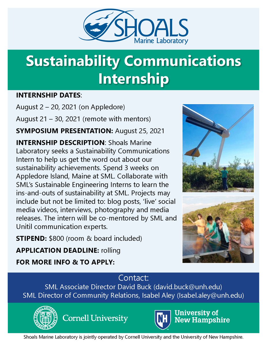 myndwalk's tweet photo. Sad to not spend a few weeks at @ShoalsMarineLab this year teaching #SciComm &amp; creating #ShoalsStories, but if you are looking for a sustainability communications internship &amp; love the idea of being on a tiny island off the coast of Maine this summer, take a look 🐳 #CuSciStory https://t.co/ObjylQXrp2