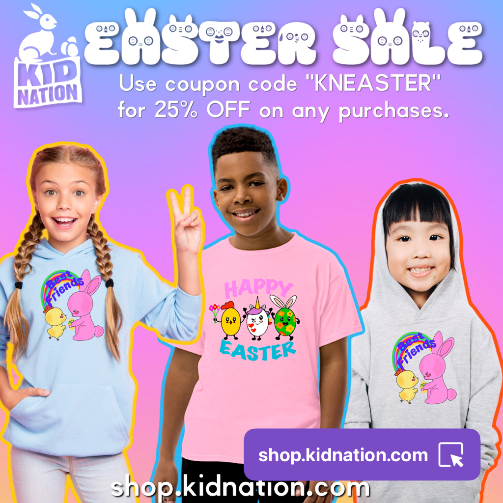 KidNation's tweet photo. Hello KidNation Family!
Easter is around the corner, we are having 25% off everything sale on https://t.co/3f8YXyhXdq. Use code โKNEASTERโ at the checkout!
Visit us today #KidNation #EasterSale #Easter2021 #KNEASTER