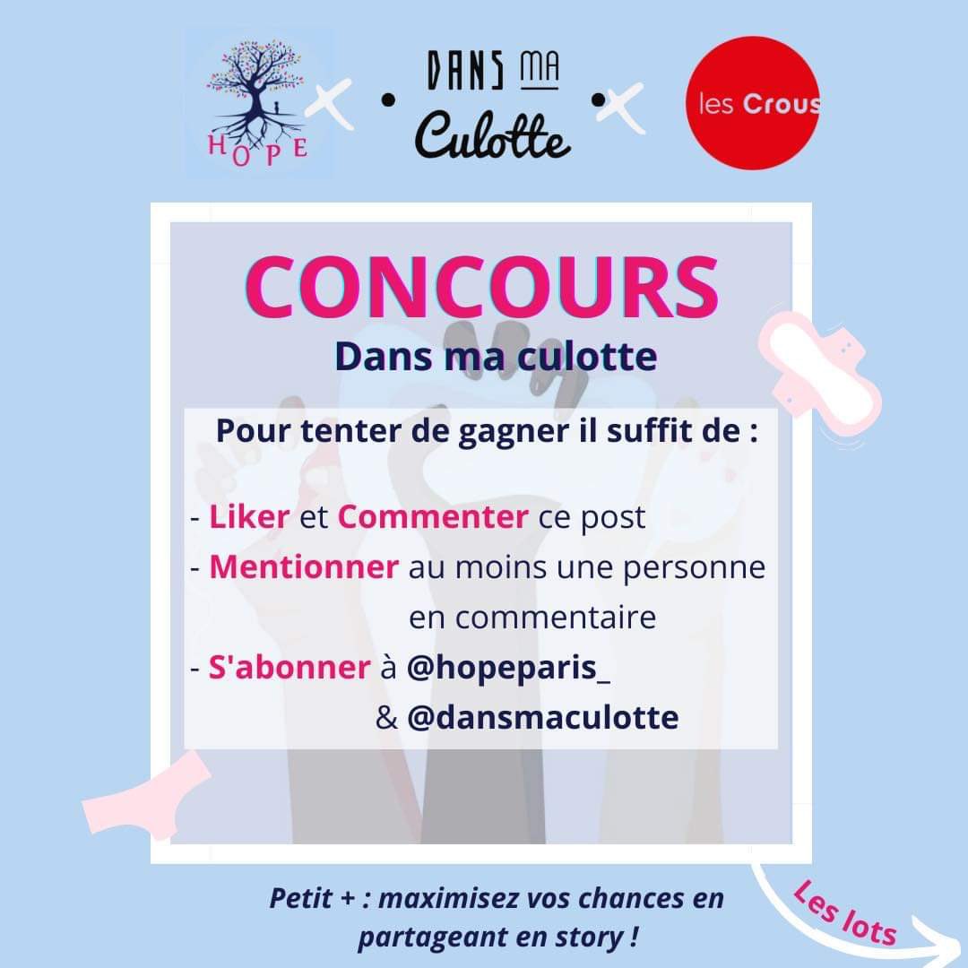 HOPESKEMA's tweet photo. Le concours Hope x Dans ma culotte est lancé ! Vous avez jusqu’à dimanche pour participer 🗓 plus de 100€ de lots à gagner 💰 nous vous attendons nombreux sur Instagram hopeparis_✨ https://t.co/rZxzeNf3fu