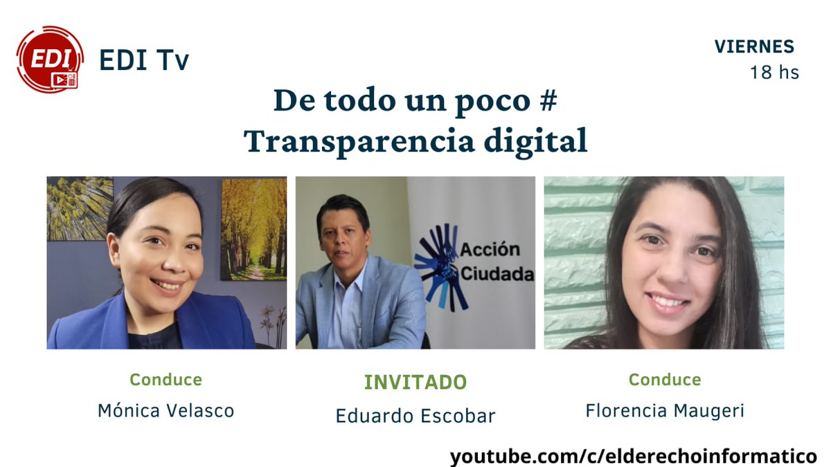 elderechoinf's tweet photo. Hoy en #DTUP en transparencia digital, hablaremos sobre el uso de redes sociales en contextos de propaganda política. Nuestro invitado es Eduardo Escobar.
https://t.co/FnRUT3wMEC
Esto y mucho mas siempre en nuestro canal de youtube. #redEDI #RedesSociales #politica https://t.co/3n1wBdjsFr